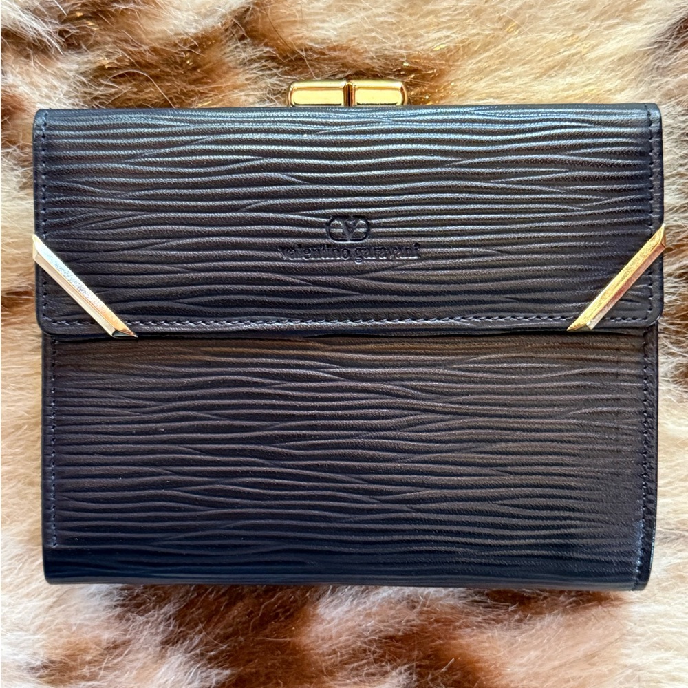 Valentino Garavani Dark Navy Compact Wallet